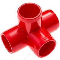 1" Red 4-Way Furniture Grade PVC Fitting
