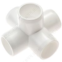1" White 5-Way Furniture Grade PVC Fitting