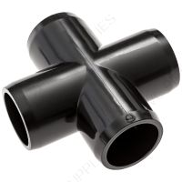 1 1/4" Black Cross Furniture Grade PVC Fitting