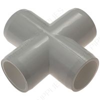 1 1/4" Gray Cross Furniture Grade PVC Fitting