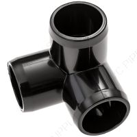 1 1/2" Black 3-Way Furniture Grade PVC Fitting