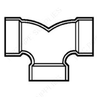 2" DWV Double 1/4 Bend H x H x H Fitting, D327-020