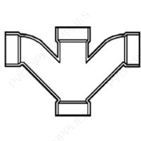 4" x 2" Double Comb Y & 1/8" DWV Fitting, D507-420