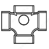 3" x 2" Double San Tee 2 Inl DWV Fitting, D439-338
