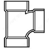 6" San Tee H x H x H DWV Fitting, D400-060