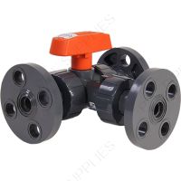 2-1/2" Hayward LA Series 3-Way Lateral True Union PVC Ball Valve