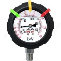 1/4" OBS-V Series Polypropylene Pressure Gauge, Bottom Mount, -30-30 PSI