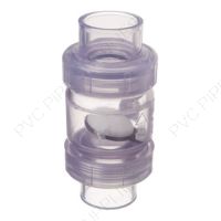 1/2" Clear PVC True Union Utility Swing Check Valve, Threaded, EPDM, S1720C05F
