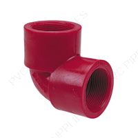 1 1/2" Red Kynar PVDF 90 Elbow, 3808-015