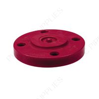 1" Red Kynar PVDF Blind, Heavy Duty Flange, 3853-H10