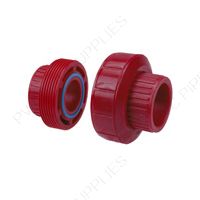 1 1/2" Red Kynar PVDF Union, 3897-015