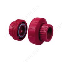 1 1/2" Red Kynar PVDF Union, 3898-015
