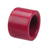 1 1/2" Red Kynar PVDF Cap, 3848-015