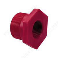 2" x 1 1/2" Red Kynar PVDF Bushing, 3839-251