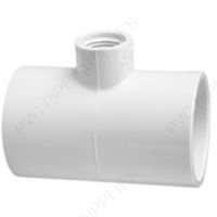 1" x 1/2" Schedule 40 PVC Tee Socket x Socket x Thread, 402-130