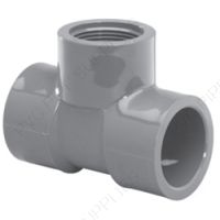 2 1/2" x 1 1/2" Schedule 80 PVC Tee Socket x Socket x Thread, 802-291