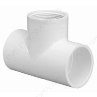 3/4" Schedule 40 PVC Tee Socket x Socket x Thread, 402-007