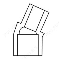 3/4" Schedule 80 PVC 22 Degree Street Elbow, 842-007