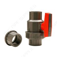 3/4" PVC Single Union Ball Valve Gray Threaded, 1107GT