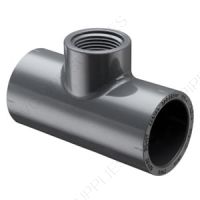 3/4" x 1/2" PVC Schedule 80 PVC Reducing Tee Socket x Socket x Threaded, 802-101