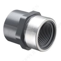 1-1/2" Schedule 80 PVC Female Adapter with Stainless Steel Ring, 835-015SR