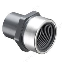 3/4" Schedule 80 PVC Female Adapter with Stainless Steel Ring, 878-007SR