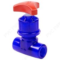 1/4" Spears PVC Low Extractable Globe Pattern Needle Valve, FPT
