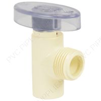 1/2" x 3/8" CPVC CTS Turn Angle Supply Stop Valve Socket x Comp, EPDM O-Ring