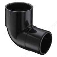1-1/2" PVC Schedule 40 Black Elbow Spigot x Socket