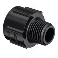 1/2" x 3/4" PVC Schedule 40 Black Adapter MPT x FPT