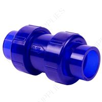3/4" Spears PVC Low Extractable True Union Industrial Ball Check Valve, FPT x Socket, FKM O-Ring