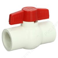 2" PVC Compact Ball Valve White Threaded, 1020WT