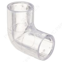 1 1/4" Clear PVC 90 Elbow Socket, 406-012LBC