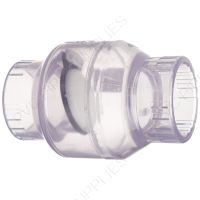 1/2" Clear PVC Utility Swing Check Valve, Threaded, EPDM, S1520C05F