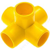 1" Yellow 5-Way Furniture Grade PVC Fitting