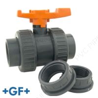 1" Georg Fischer 375 Series PVC True Union Ball Valve with Socket and threaded ends