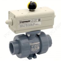 1/2" Hayward PSDTBH Pneumatic Actuated True Union PVC Ball Valve, EPDM O-Rings