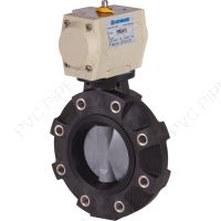 2" Hayward Actuator Ready BYV Series PVC Butterfly Lugged Valve, FPM