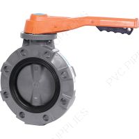 2" Hayward BYV Series GFPP Butterfly Valve, Lever, Nitrile