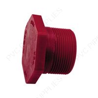 1 1/2" Red Kynar PVDF Plug, 3850-015