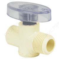 1/2" CPVC CTS Turn Straight Supply Stop Valve Socket x Comp, EPDM O-Ring