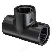 1/2" PVC Schedule 40 Black Tee FPT x FPT x FPT