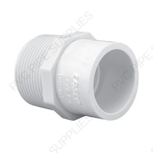 Schedule 40 PVC MPT x Slip Reducing Adapter-MPT Size:1/2"-Slip Size:1" 