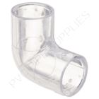 2 1/2" Clear PVC 90 Elbow Socket, 406-025L